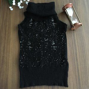 Foxy Small Black Mock Neck Tank Top